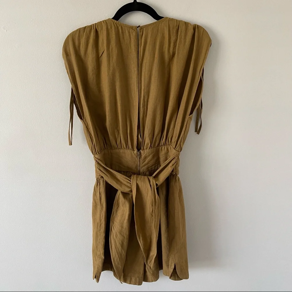 Zara linen blend open back jumpsuit romper